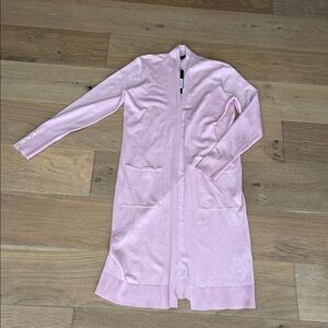 Cyrus Light Pink Long Open-Front Cardigan